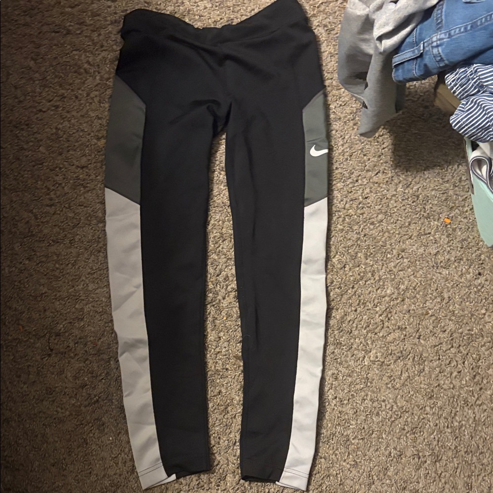 Nike Kids Black and White Leggings